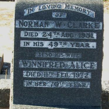 CLARKE Norman W. -1931 &amp; Winifred Alice -1972 