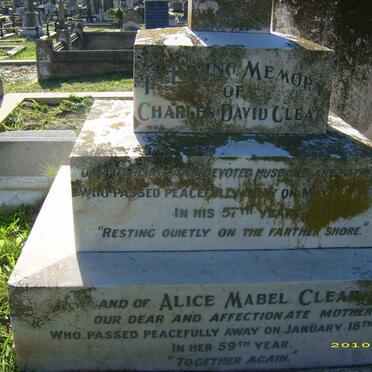 CLEAR Charles David -1931 &amp; Alice Mabel -1941