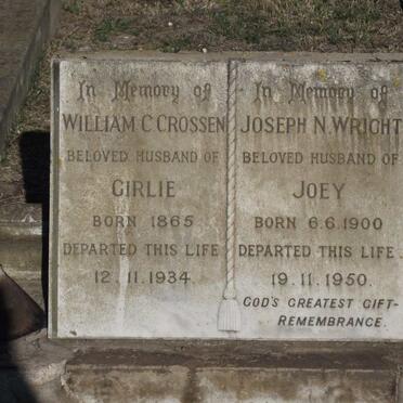 CROSSEN William C 1865-1934 :: WRIGHT Joseph N. 1900-1950