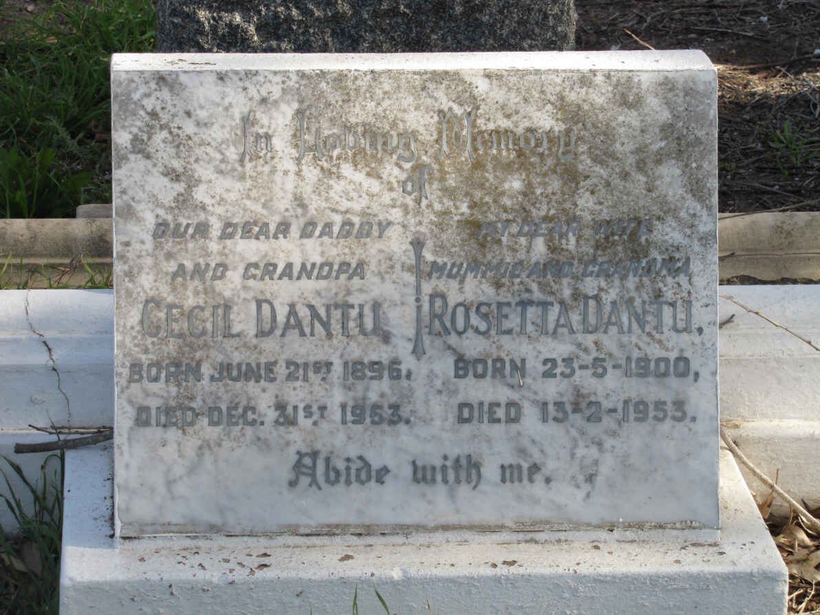 DANTU Cecil 1896-1953 &amp; Rosetta 1900-1953