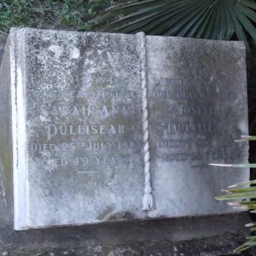 DULLISEAR Joseph -1935 &amp; Sarah Ann -1922