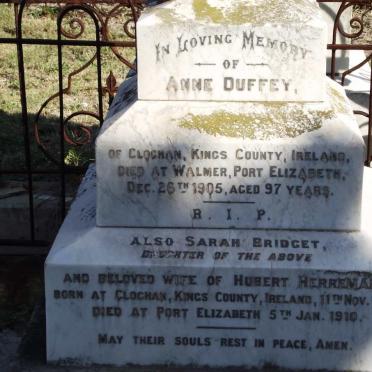 DUFFEY Anne -1905 :: HERREMANS Sarah Bridget nee DUFFEY 1846-1910