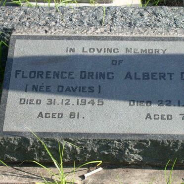 DRING Albert -1948 &amp; Florence DAVIES -1945
