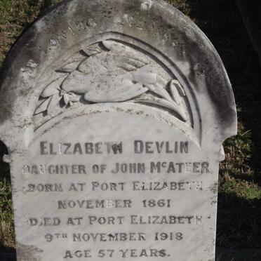 DEVLIN Elizabeth nee McATEER 1861-1918