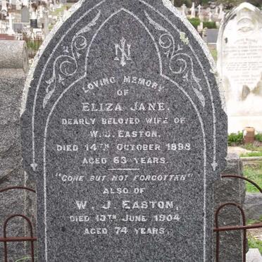 EASTON W.J. -1904 &amp; Eliza Jane -1898