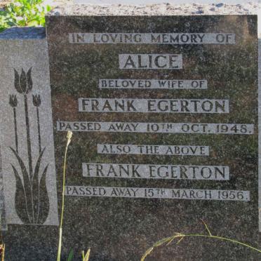 EGERTON Frank -1956 &amp; Alice -1948 