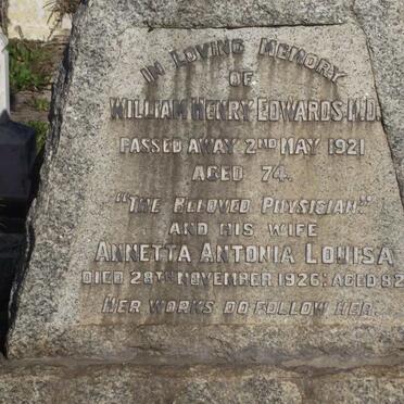 EDWARDS William Henry -1921 &amp; Annetta Antonia Louisa -1926