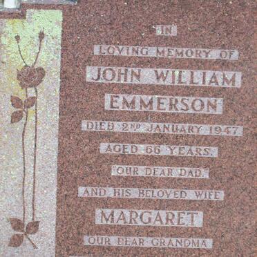 EMMERSON John William -1947 &amp; Margaret -1963