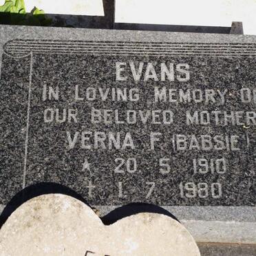 EVANS Verna F. 1910-1980