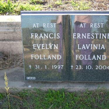 FOLLAND Francis Evelyn -1997 &amp; Ernestine Lavinia -2004