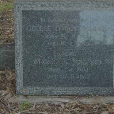 FOLKARD George Darcy 1894-1959 &amp; Marcia K. 1892-1967