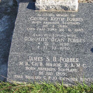 FORBES George Keith 1889-1963 &amp; Dorothy Dean 1892-1980 :: FORBES James S.B. 1892-1950