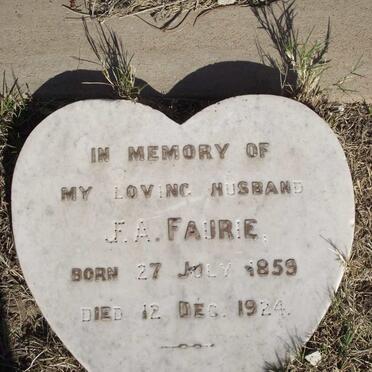 FAURIE J.A. 1859-1924