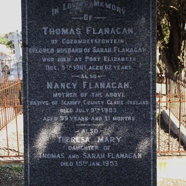 FLANAGAN Thomas -1901 :: FLANAGAN Nancy  -1903 :: FLANAGAN Theresa Mary -1953