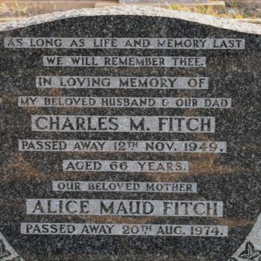 FITCH Charles M. -1949 &amp; Alice Maud -1974