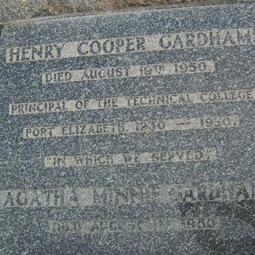 GARDHAM Henry Cooper -1950 &amp; Agatha Minnie -1950
