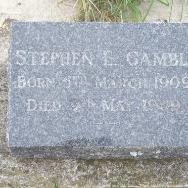 GAMBLE Stephen E. 1909-1959