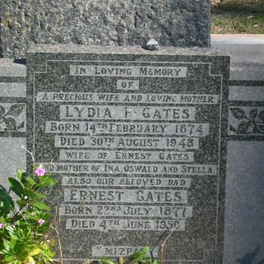 GATES Ernest 1877-1950 &amp; Lydia F. 1874-1948