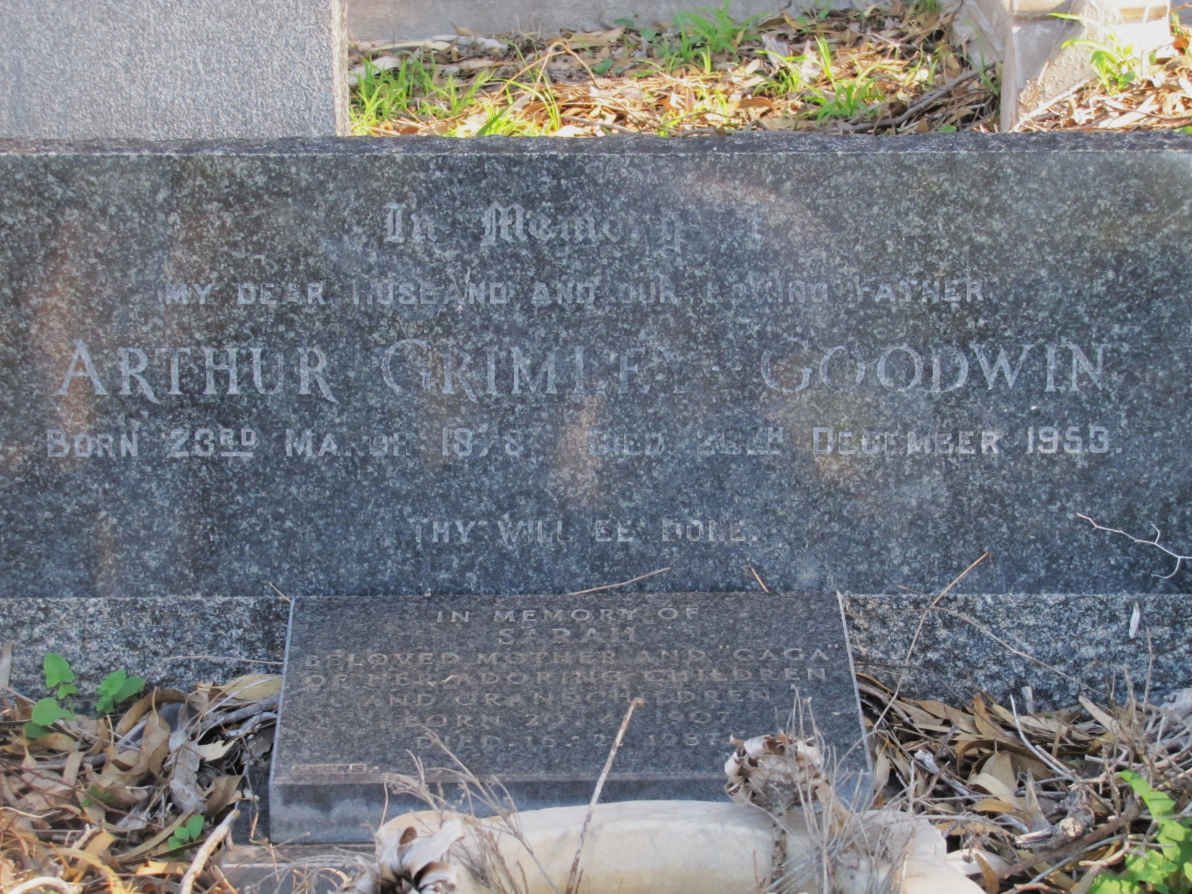 GOODWIN Arthur Grimley 1878-1953 &amp; Sarah 1907-1987
