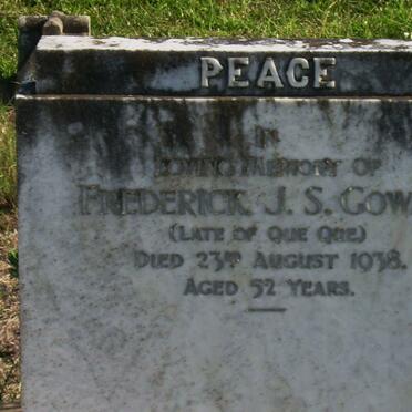 GOWAR Frederick J.S. -1938