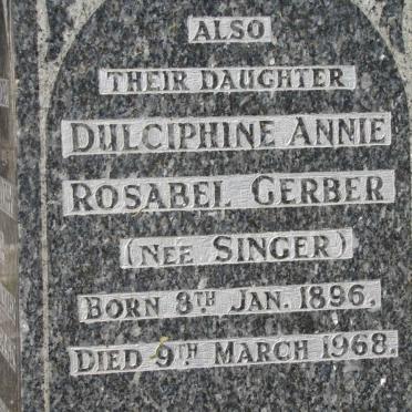 GERBER Dulciphine Annie Rosabel nee SINGER 1896-1968