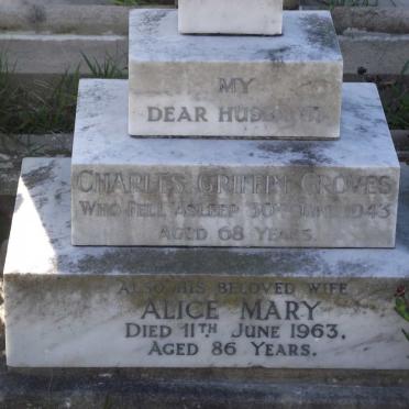 GROVES Charles Griffin -1943 &amp; Alice Mary -1963