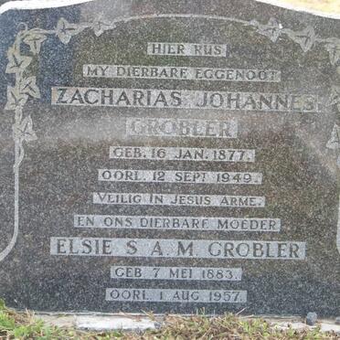 GROBLER Zacharias Johannes 1877-1949 &amp; Elsie S.A.M. 1883-1957