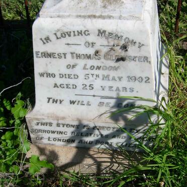 GLENISTER Ernest Thomas -1902