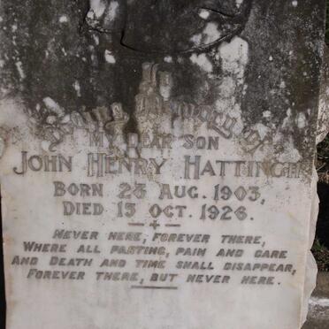 HATTINGH John Henry 1903-1926