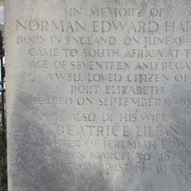 HARRIS Norman Edward 1886-1948 &amp; Beatrice Lilian EDWARDS 1871-1943