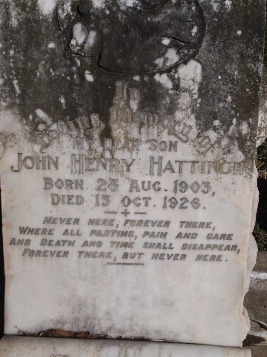 HATTINGH John Henry 1903-1926