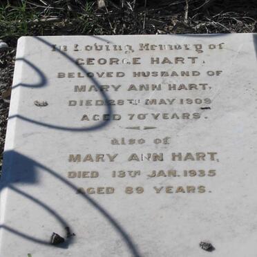 HART George -1909 &amp; Mary Ann -1935