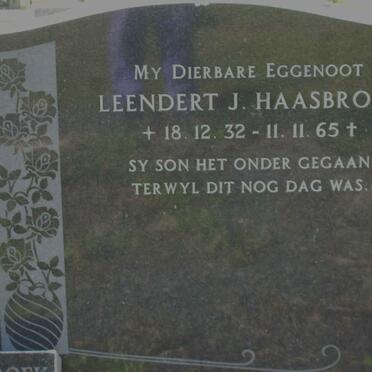 HAASBROEK Leendert J.  1932-1965 :: HAASBROEK Zwingli Leonardus 1943-2000