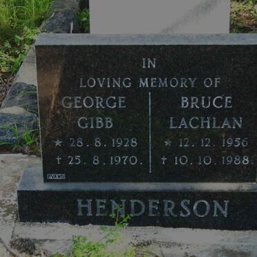 HENDERSON George Gibb 1928-1970 :: HENDERSON Bruce Lachlan 1956-1988