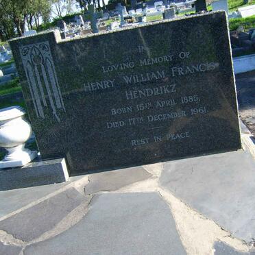HENDRIKZ Henry William Francis 1885-1961