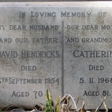 HENDRICKS David -1954 &amp; Catherine -1968