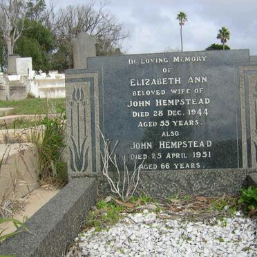 HEMPSTEAD John -1951 &amp; Elizabeth Ann -1944