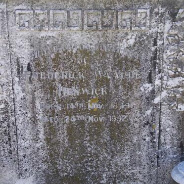 HENWICK Frederick Waarde 1849-1932