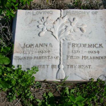 HEARNDEN Frederick 1868-1934 &amp; Johanna 1877-1934 