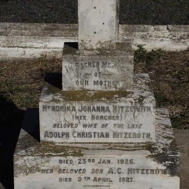 HITZEROTH Hendrika Johanna nee BORCHER -1926 :: HITZEROTH A.C. -1927