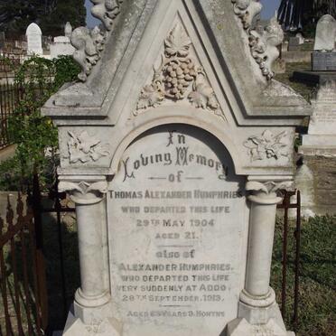 HUMPHRIES Alexander -1913 :: HUMPHRIES Thomas Alexander -1904