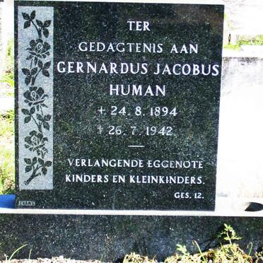 HUMAN Gernardus Jacobus 1894-1942