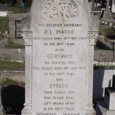 ISACKE R.L.-1934 &amp; Gertrude -1946 :: ISACKE Evelyn  -1946 :: ISACKE Winifrid 1890 - 1971