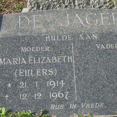 JAGER Maria Elizabeth, de nee EHLERS 1914-1967