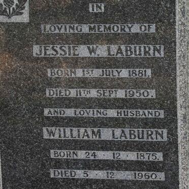 LABURN William 1875-1960 &amp; Jessie W. 1881-1950 