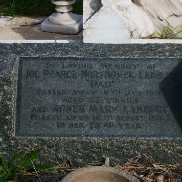 LAMBERT Joe Pearce Northover  -1930 &amp; Agnes Mary