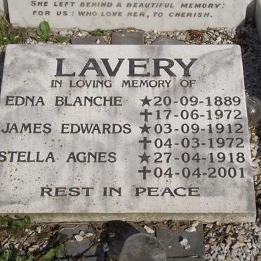 LAVERY Edna Blanche 1889-1972 :: LAVERY James Edwards 1912-1972 :: LAVERY Stella Agnes 1918-2001