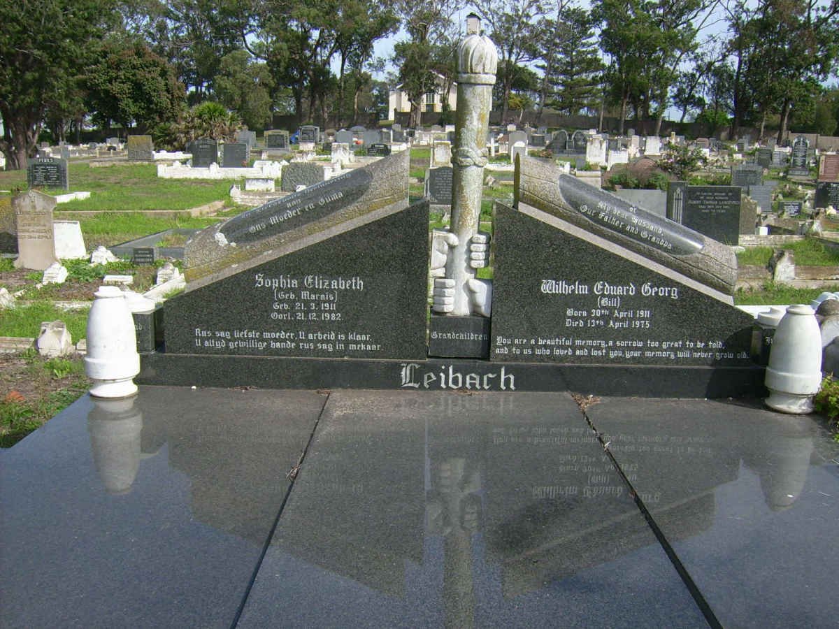 LIEBACH Wilhelm Edward Georg 1911-1975 &amp; Sophia Elizabeth MARAIS 1911-1982