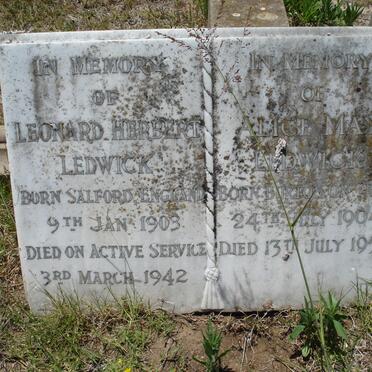 LEDWICK Leonard Herbert 1903-1942 &amp; Alice May 1904-1955