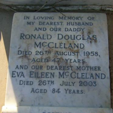 McCLELAND Ronald Douglas -1958 &amp; Eva Eileen -2003